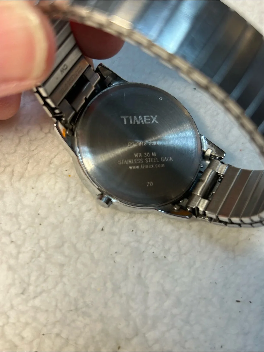 Timex Silver Stainless Steel Watch with White Dial